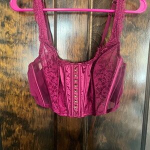 Victoria's Secret Burgundy Lace Corset